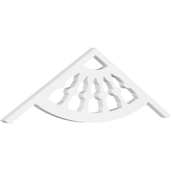 Ekena Millwork Classic Wagon Wheel 1 in. D x 10-1/2 in. W x 36 in. L Signature Urethane Gable Pediment