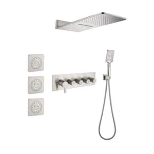 3-Spray Wall Mounted Handheld Shower Head 0 in.2.5 GPM in Brushed Nickel