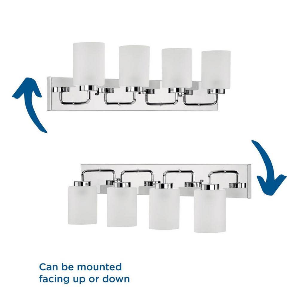 Merry Collection 4-Light Polished Chrome Bath Vanity Light