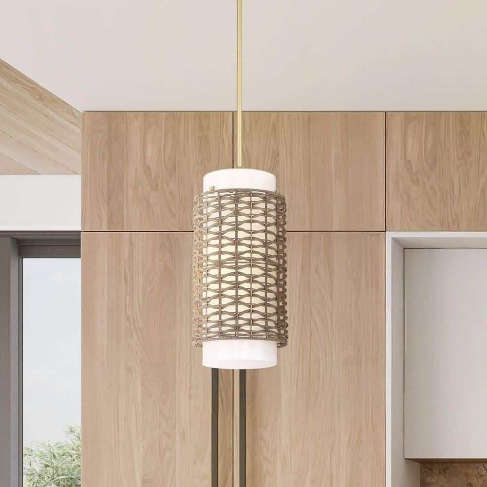 ラリジ1127 Hunter Hunter Laila 1 Light Luxe Gold Cylinder Pendant Lighting