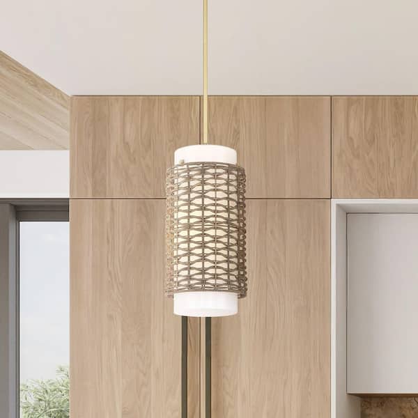 H⭐︎ Hunter Hunter Laila 1 Light Luxe Gold Cylinder Pendant Lighting