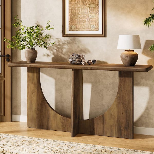 Overhung Console Table BYBLIGHT 71 in. Extra Long Rectangle Engineered Wood Console Table ...
