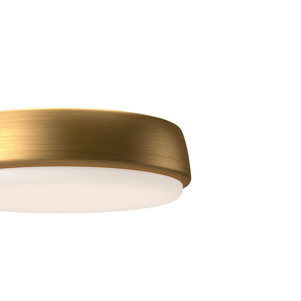 Laval Aged Gold 9" Aluminum Drum LED Flush Mount