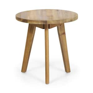 Outdoor Acacia Wood Side Table Patio End Tables, Natural