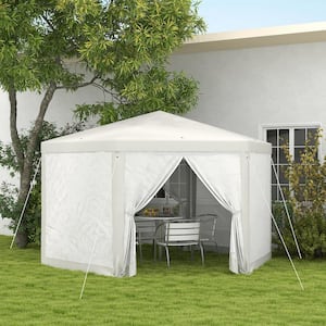 13 ft. x 11 ft. White Pop Up Canopy Outdoor Portable Party Folding Tent