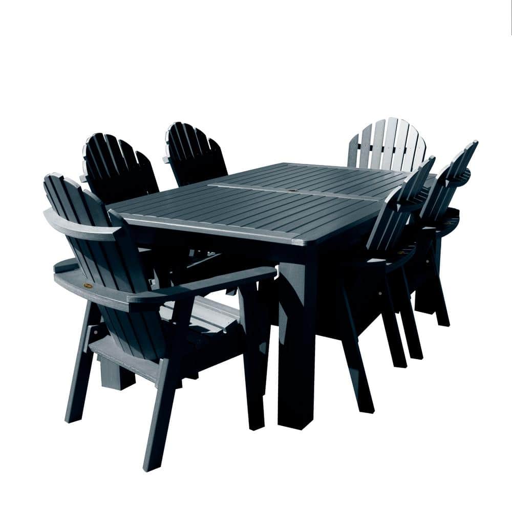Highwood Springville 3Pieces Round Recycled Plastic Outdoor Dining Set CMST3SQ36LDBKE The