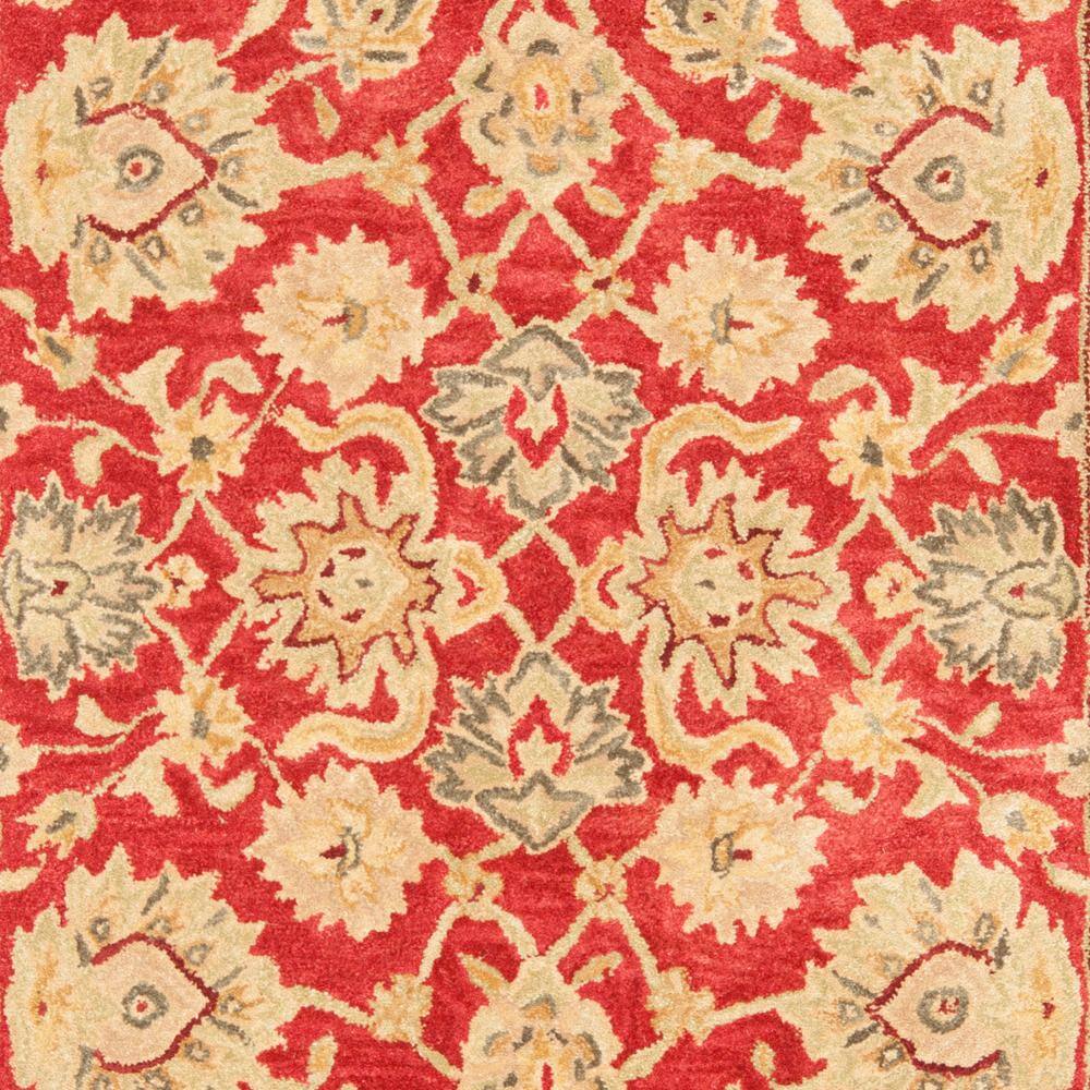 SAFAVIEH Anatolia Tracy Traditional Wool Area Rug, Red/Ivory, 4' x 6'