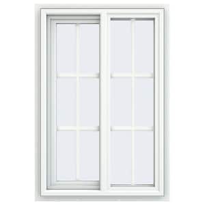 23.5 in. x 35.5 in. V-4500 Series White Vinyl Left-Handed Sliding Window with Colonial Grids/Grilles