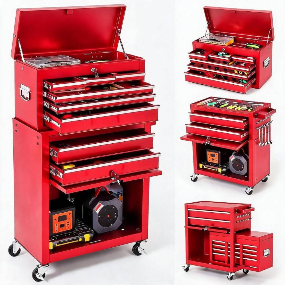 8-Drawer Rolling Tool Chest with Wheels, Portable Tool Storage Cabinet with Sliding Drawers and Protective Liner price history on PriceWatchPro