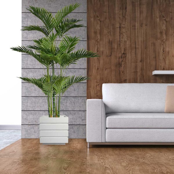VINTAGE HOME 6.67 ft. Tall Artificial Faux Real Touch Palm Tree With Eco Planter