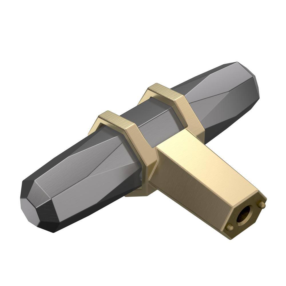 London Black Chrome and Golden Champagne Cabinet Knob