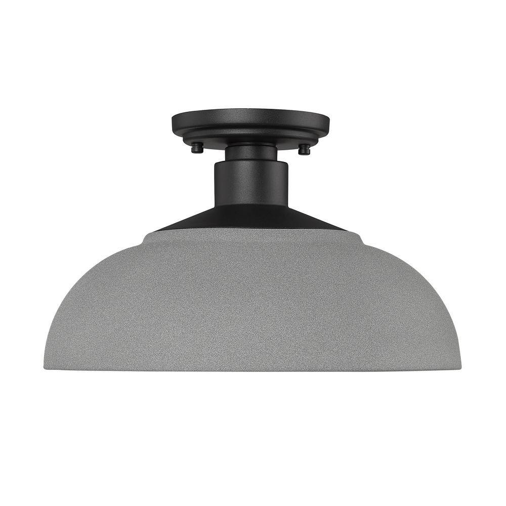 Levitt Black and Gray Aluminum Indoor/Outdoor Semi-Flush Mount Light