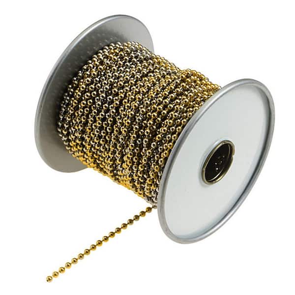 Spool of #6 Ball Chain, Brass-Plated Steel 100 Ft