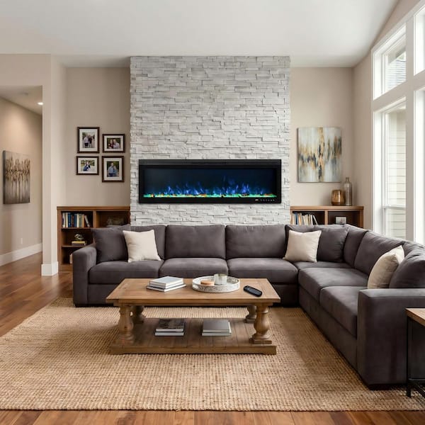 wall mounted fireplace thin profile electric fireplace
