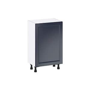 21 in. W x 14 in. D x 34.5 in. H Devon Painted Blue Shaker Assembled Shallow Base Kitchen Cabinet with a Door