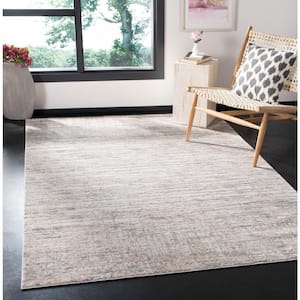 Invista Cream/Gray 4 ft. x 6 ft. Solid Abstract Area Rug