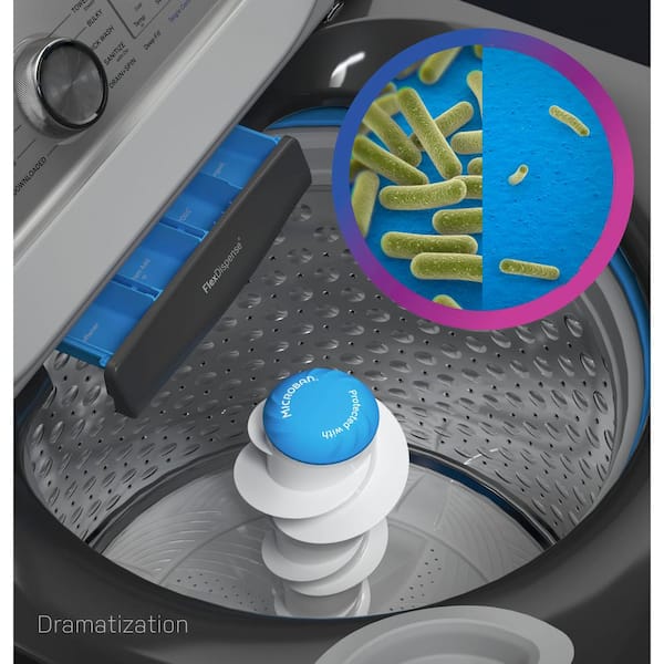 GE - Profile 4.9 cu. ft. High-Efficiency Smart Top Load Washer in Diamond Gray with Microban Technology, ENERGY STAR