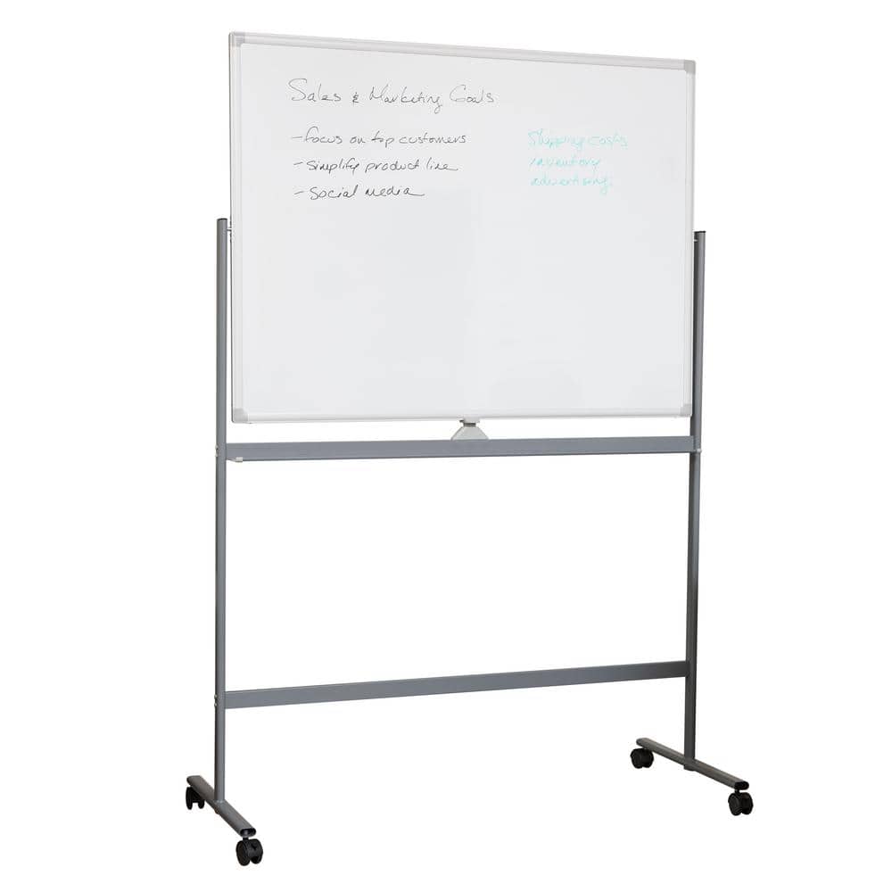 Wortel omringen vijver Mind Reader Portable Magnetic Dry Erase Double Sided Easel White board with  360° Flip Quality Board, White ROLLBOARD-WHT - The Home Depot