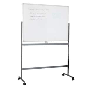 49.5 in. L x 21 in. W x 73.5 in. H Rolling Double-Sided Dry Erase Magnetic Board 47 x 35.5, White