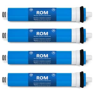 4 Pack Reverse Osmosis Membrane - 100 GPD Water Filter Replacement - Under Sink Reverse Osmosis System