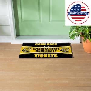 Wichita State University 28 in. x 16 in. PVC "Come Back With Tickets" Trapper Door Mat