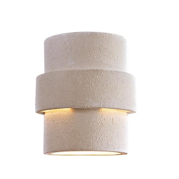 Good Lumens by Madison Avenue 1-Light White Ceramic Outdoor Wall Mount Pocket Lantern
