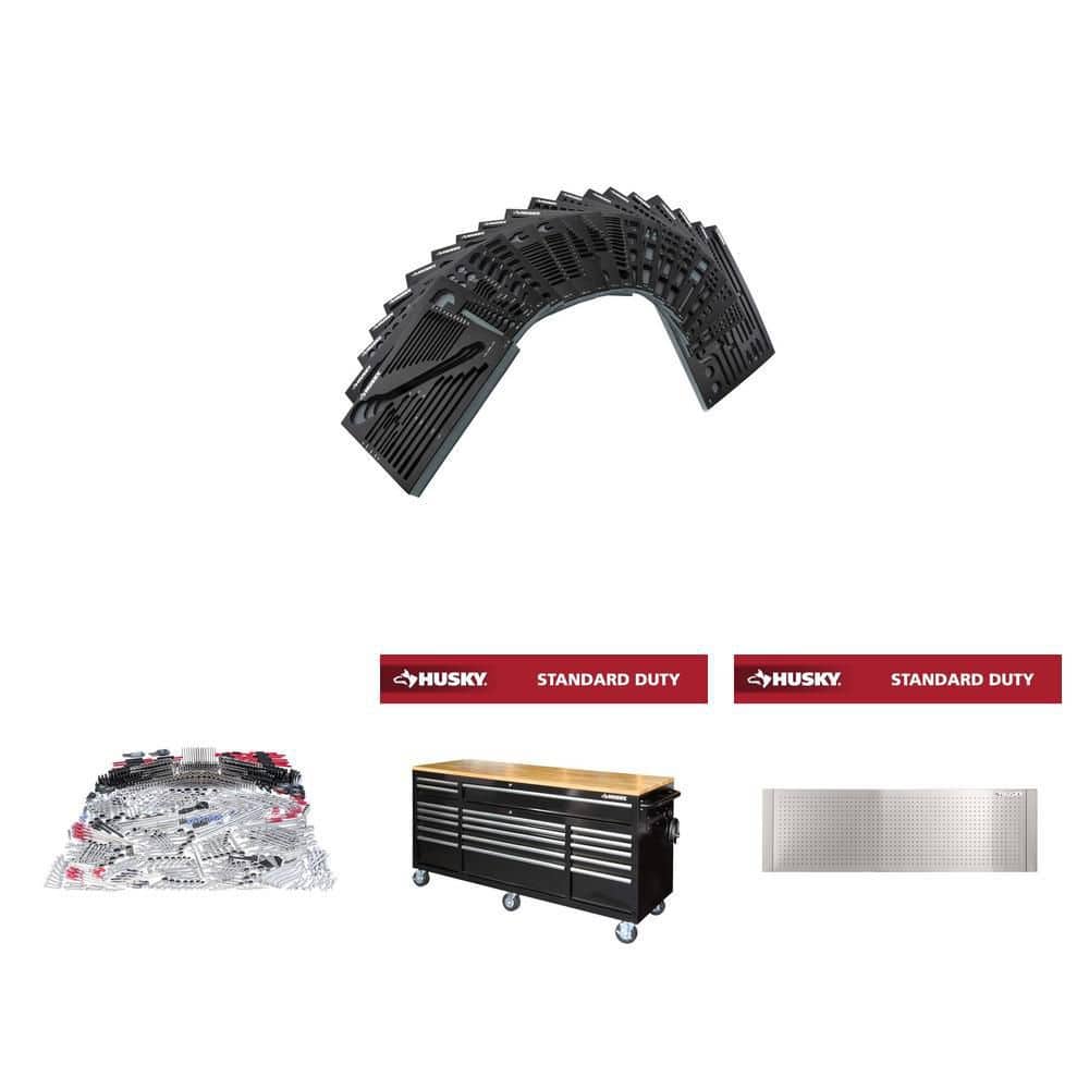 Husky SAE/Metric 1025-Piece Tool Set, 52-72 in. Pegboard, EVA