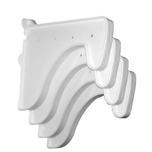 EZ Shelf 12 in. x 10 in. White End Brackets (Set of 4) for Rod & Shelf (for mounting to back wall/connecting)