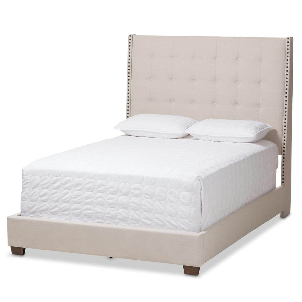 Baxton Studio Georgette Light Beige Queen Bed 145 8122 HD The