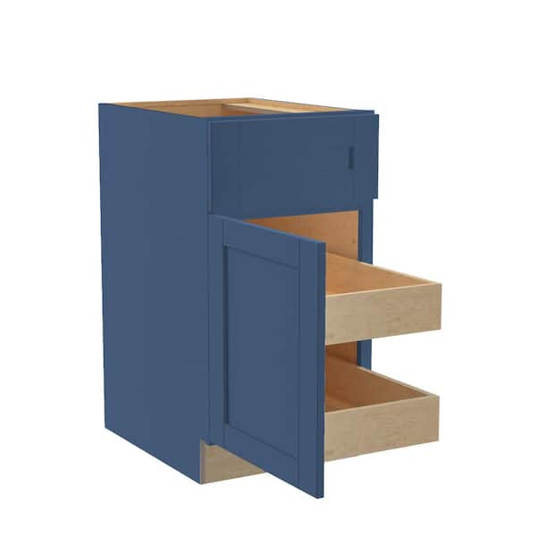 Home Decorators Collection Washington Vessel Blue Plywood Shaker Assembled Base Kitchen Cabinet Soft Close 18 in W x 24 in D x 34.5 in H