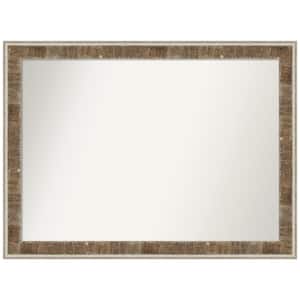 Farmhouse Brown Narrow 42.75 in. W x 31.75 in. H Rectangle Non-Beveled Wood Framed Wall Mirror in Brown