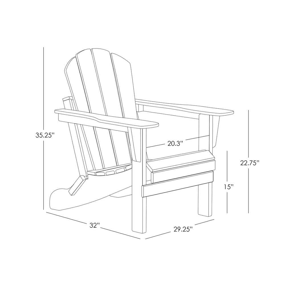 Navy Blue HDPE Plastic 7-Piece Adirondack Chair and Table Set