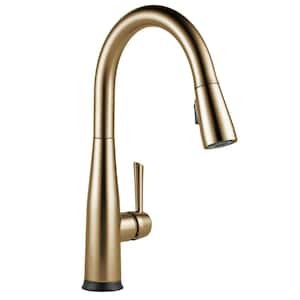 Essa VoiceIQ Touch2O Single Handle Pull-Down Sprayer Kitchen Faucet in Champagne Bronze