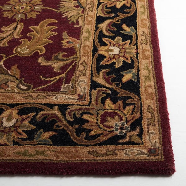 SAFAVIEH Heritage Red/Black 4 ft. x 6 ft. Wool Border Area Rug