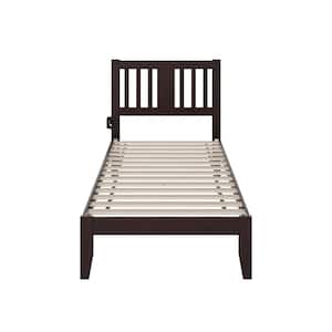 Tahoe Espresso Twin Solid Wood Extra Long Platform Bed