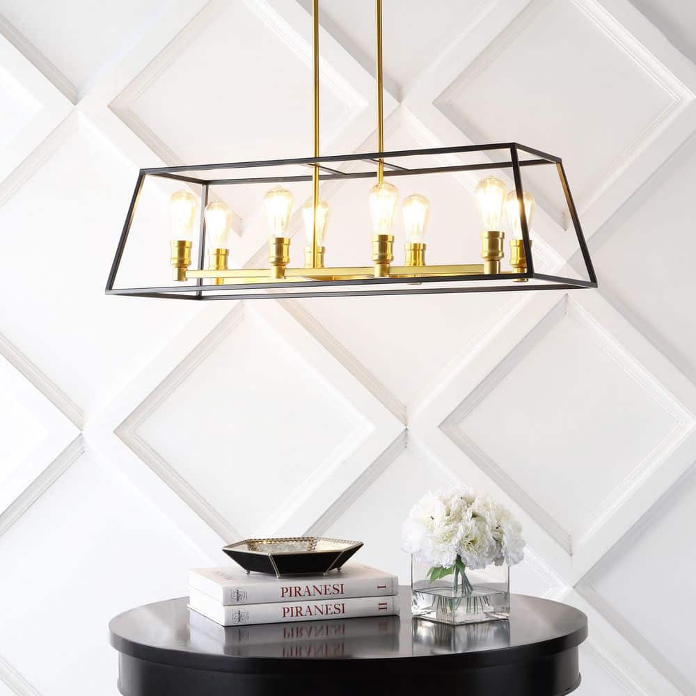 Liane 35" Black and Gold LED Farmhouse Island Pendant