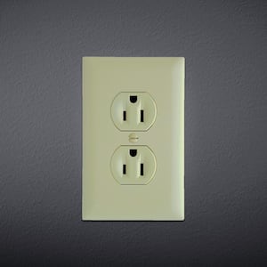 Pass and Seymour 1-Gang 1-Duplex Outlet Unbreakable Wall Plate, Ivory (10-Pack)
