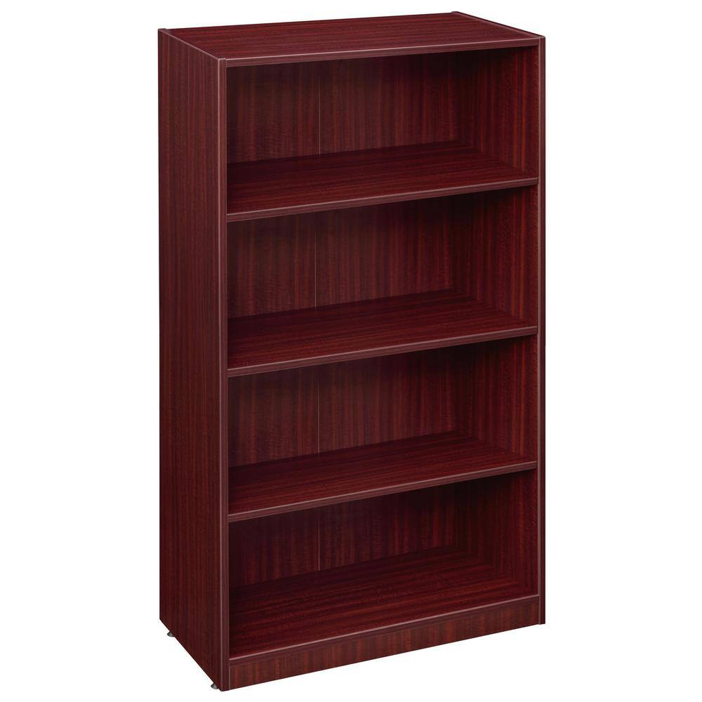 Magons 47 in. Mahogany Wood 4-shelf Standard Bookcase with Adjustable Shelves price history on PriceWatchPro