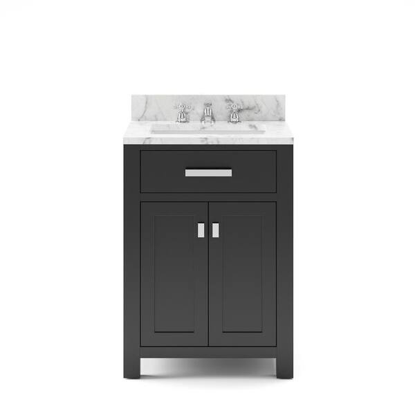 Water Creation 24 in. Vanity in Espresso with Marble Vanity Top in Carrara White