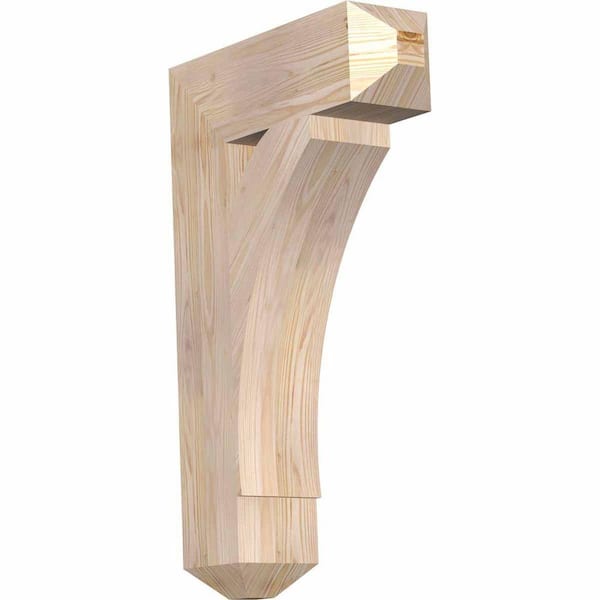 Ekena Millwork 5.5 in. x 32 in. x 20 in. Douglas Fir Thorton Craftsman Smooth Bracket