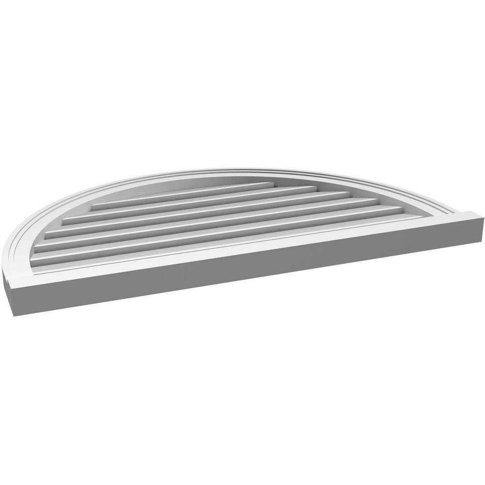Classic 36"x22" Round Top PVC Gable Vent with Brickmould Sill Frame