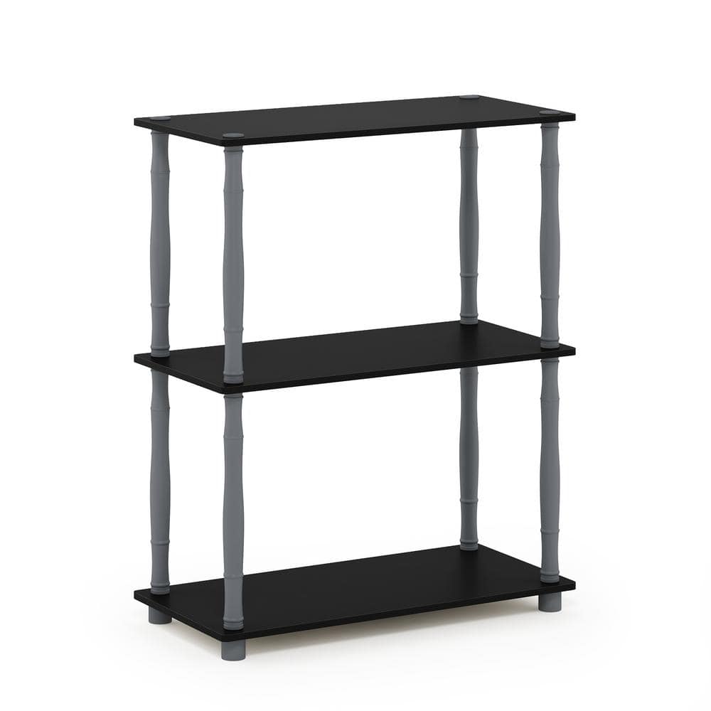 Turn-N-Tube Black and Grey 3-Shelf Multipurpose Display Shelf with Classic 