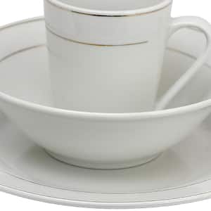 Tuxedo Deluxe 12-Piece Traditional White Porcelain Dinnerware Set (Service for 4)