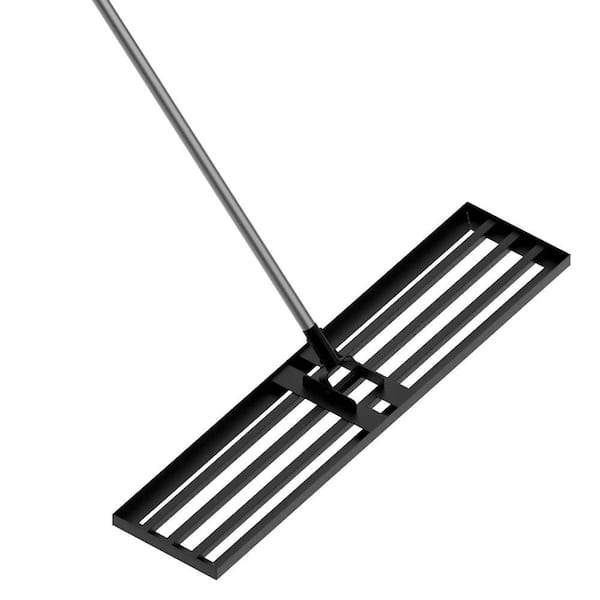 WaLensee 84 in. Stainless Steel Handle 35 in. x 10 in. Lawn Leveling Rake
