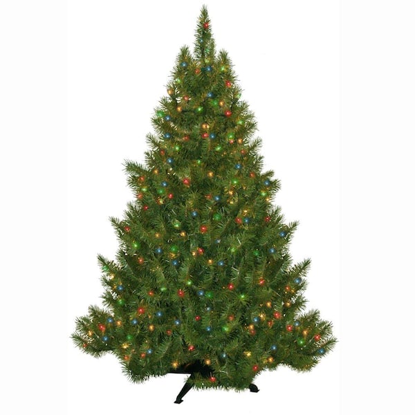 General Foam 4.5 ft. Pre-Lit Carolina Fir Artificial Christmas Tree with Multi-color Lights