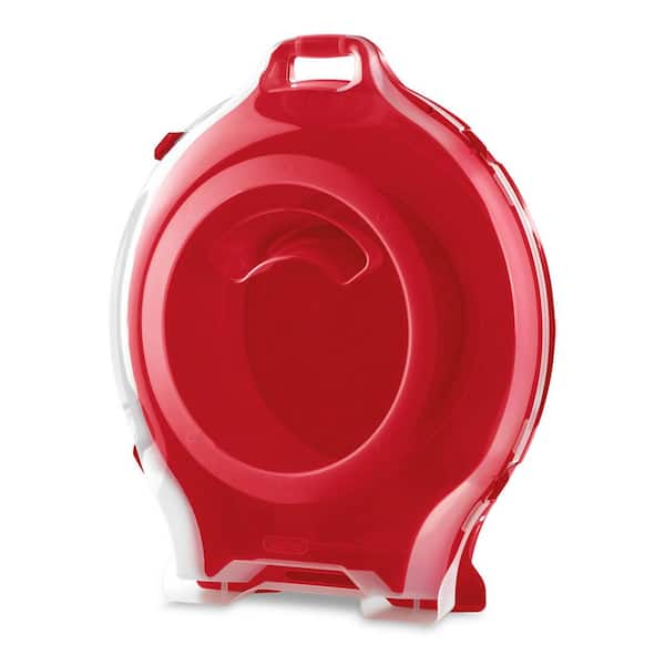80 Qt. 24 in. Clear Lid Nesting Storage Christmas Wreath Box (6-Pack), Red