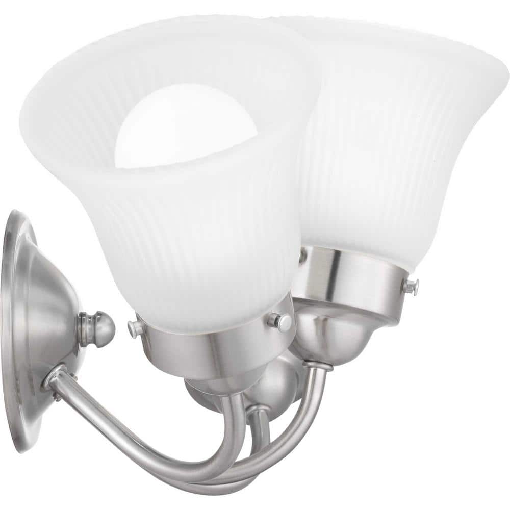 Brushed Nickel 3-Light Fluted Glass Bath Vanity Fixture