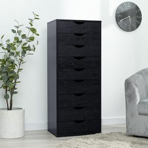 Distressed Black, 9-Drawer with Shelf, Office File Storage Cabinets for Home Office