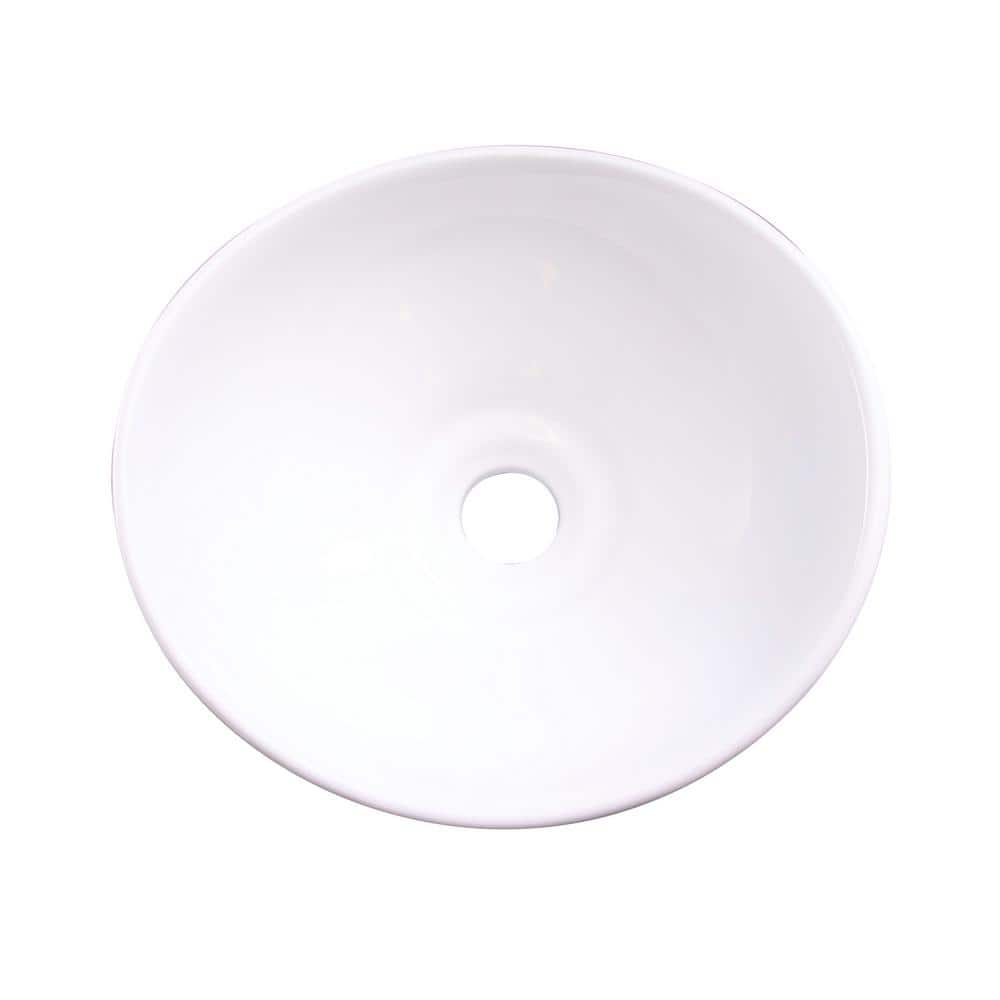 Fairfield 12'' White Ceramic Round Vessel Sink
