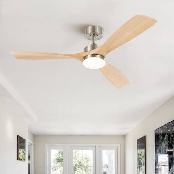 52 in. Indoor Brushed Nickel Ceiling Fan with LED Lights and Remote Control